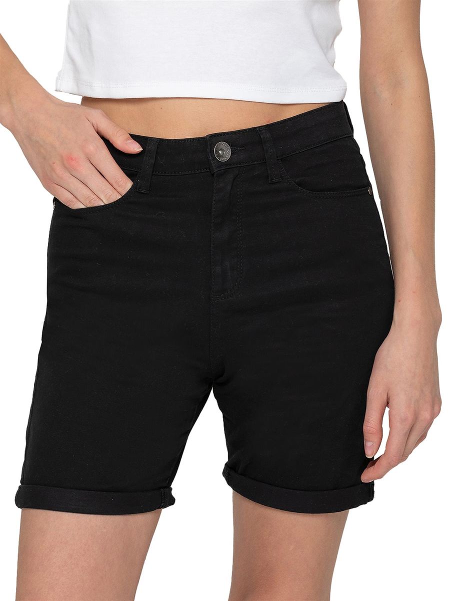 Damen High-Waist Denim Bermuda Shorts