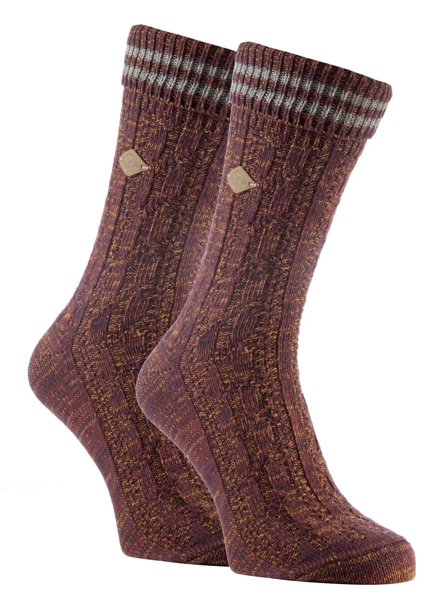 2 Pack Herren Kabel stricken Baumwolle Boot Kleid Socken mit Turn Over Top