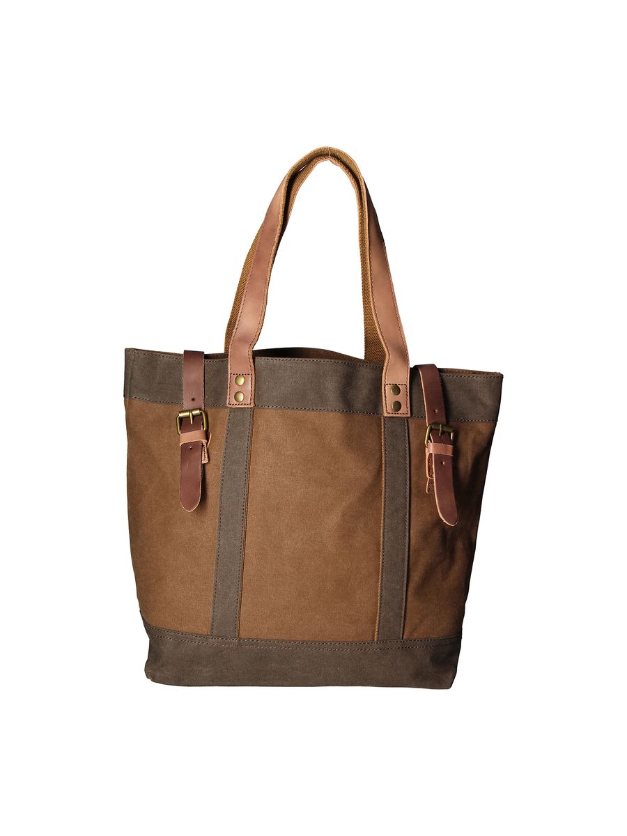 Unisex Canvas- und Leder-Tragetasche