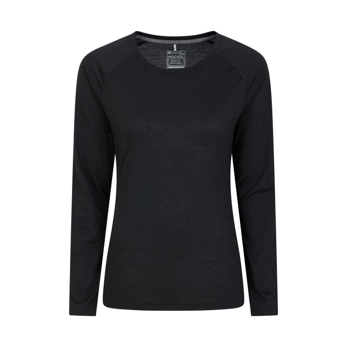 Mountain Warehouse Womens/Ladies Quick Dry Langarm-Top (Schwarz)