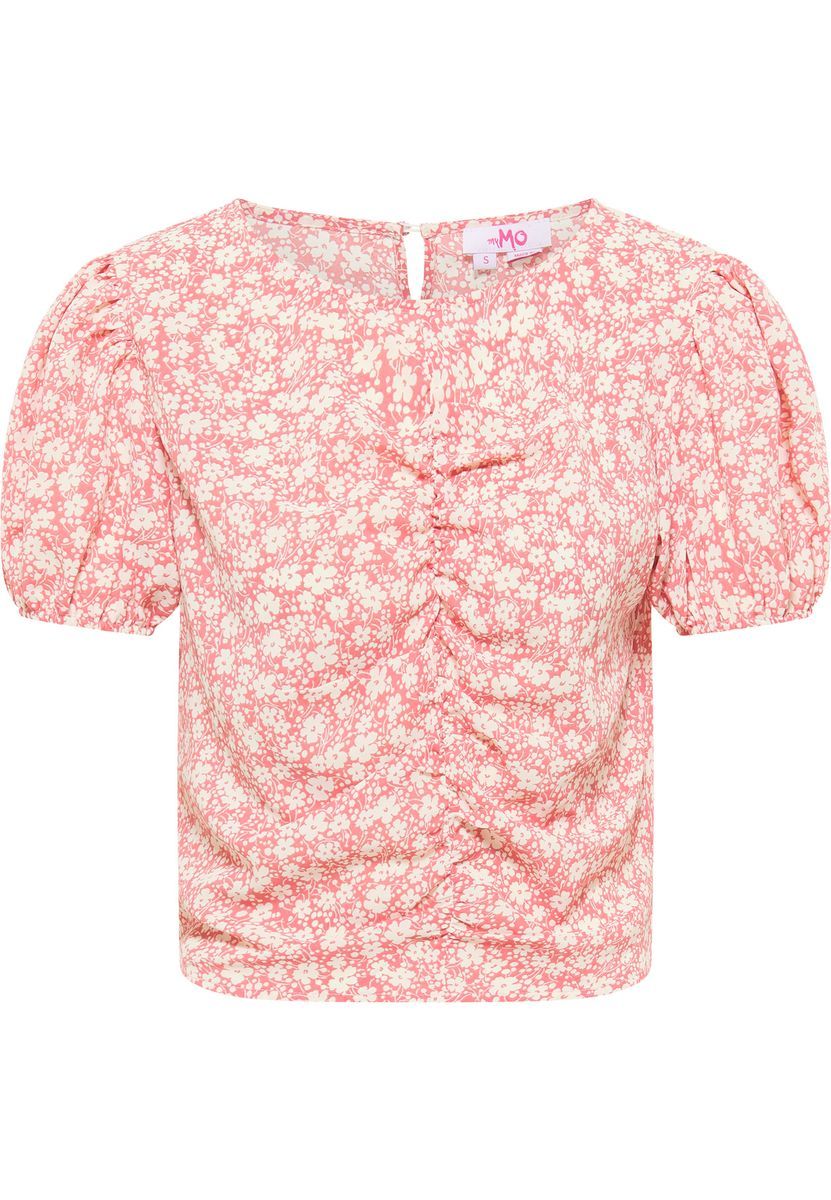 Geblümte Bluse mit Puffärmeln