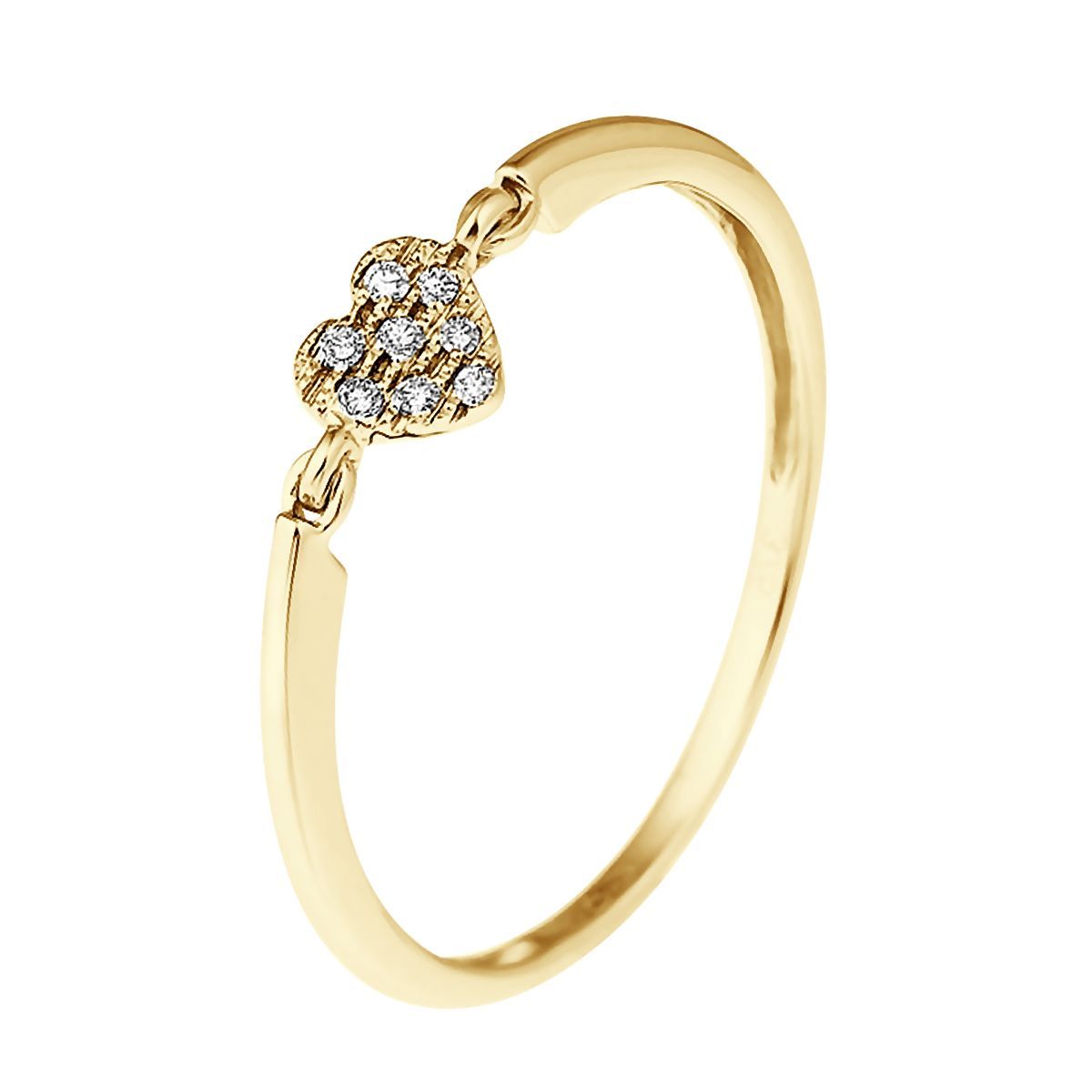 Diamant-Herz-Solitärring aus Gold