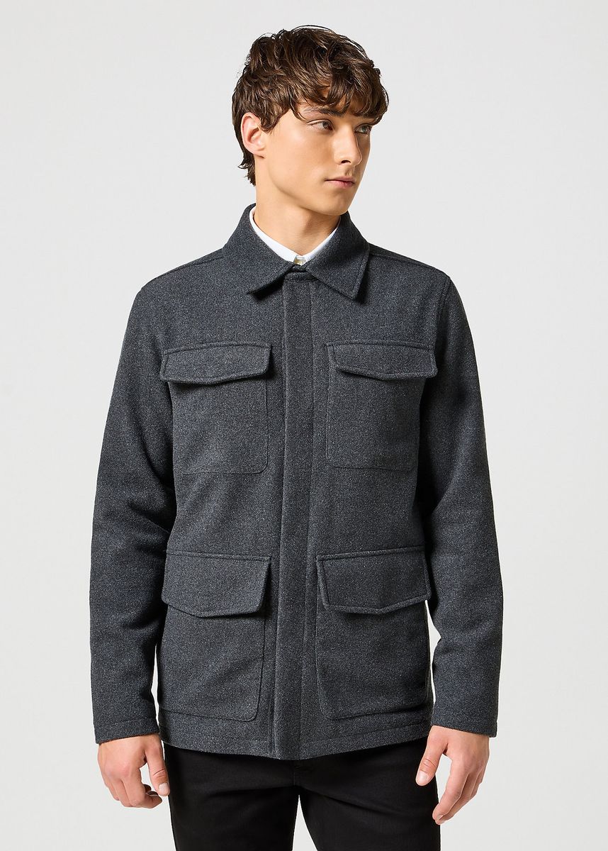 Anthrazitgraue Feldjacke mit vier Taschen