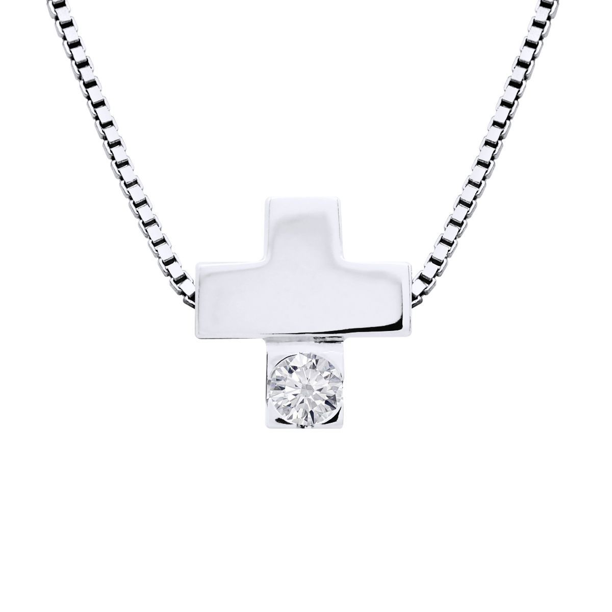 Elegante Halskette mit Diamant-Kreuzanhänger