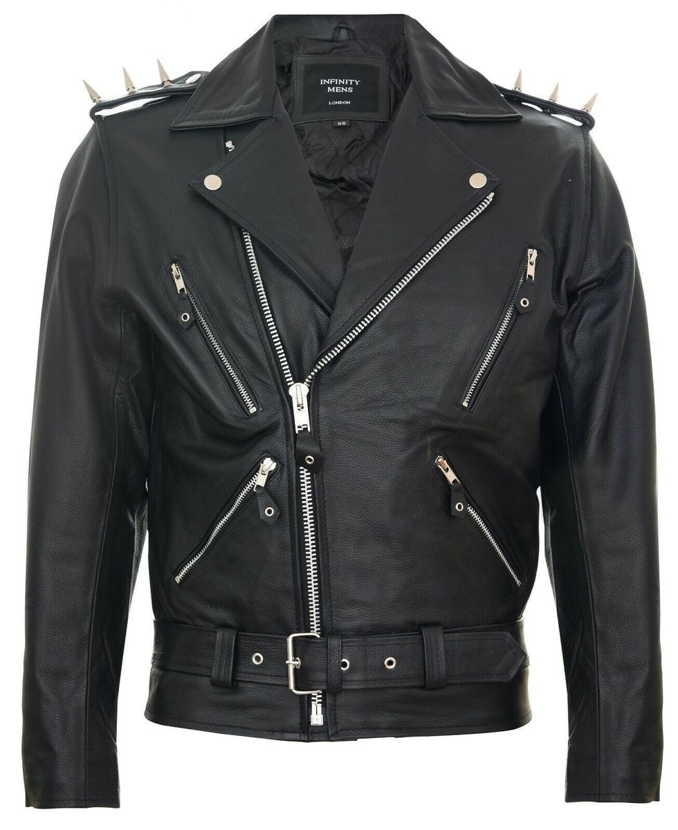 Biker-Lederjacke mit Spikes