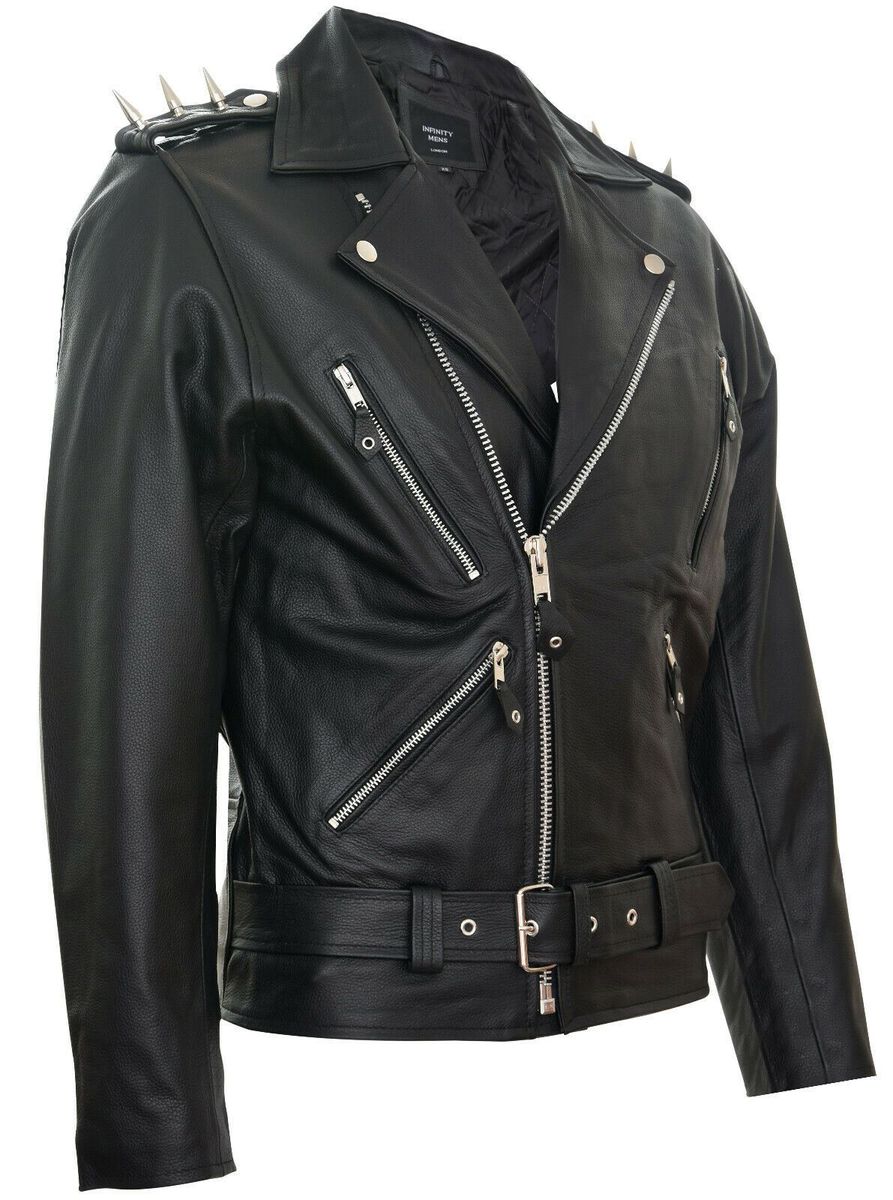 Biker-Lederjacke mit Spikes