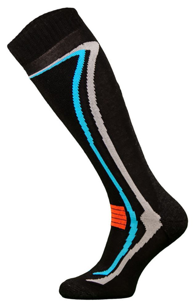 COMODO - Unisex Chaussettes Ski avec Laine Merinos Hautes Longues Genou - Noir