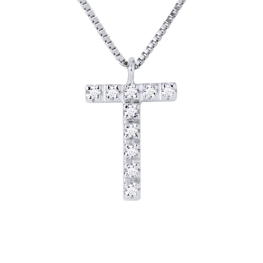 Diamant-Buchstaben-Anhänger Halskette