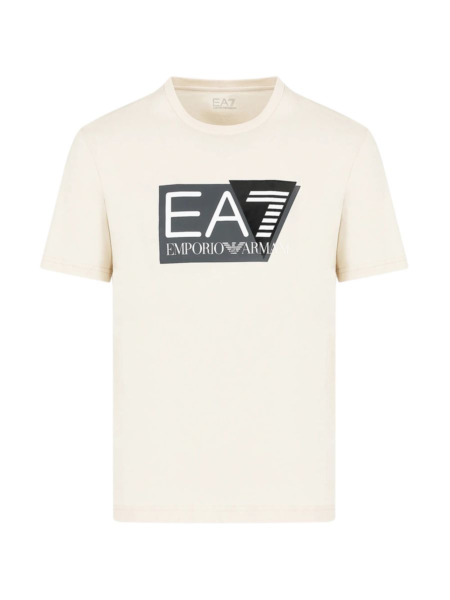Herren EA7 Logo Rundhals T-Shirt