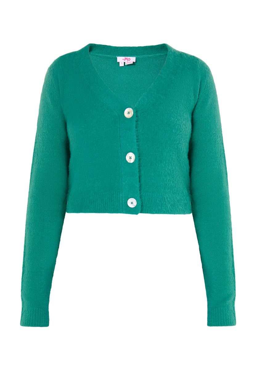 Kurze Strickjacke mit Knöpfen