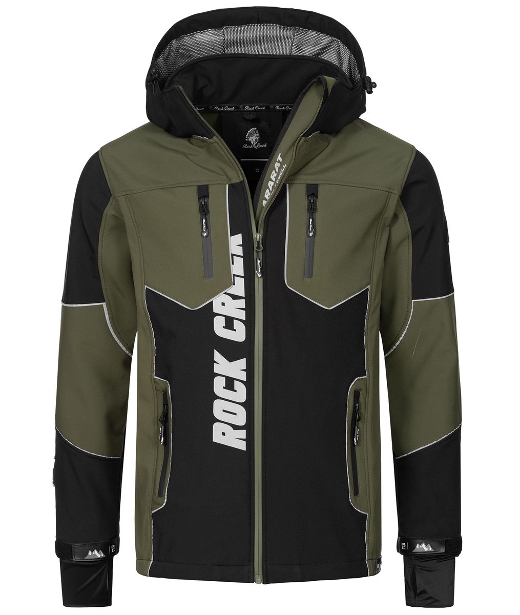 Farbblock Softshell Outdoor Jacke