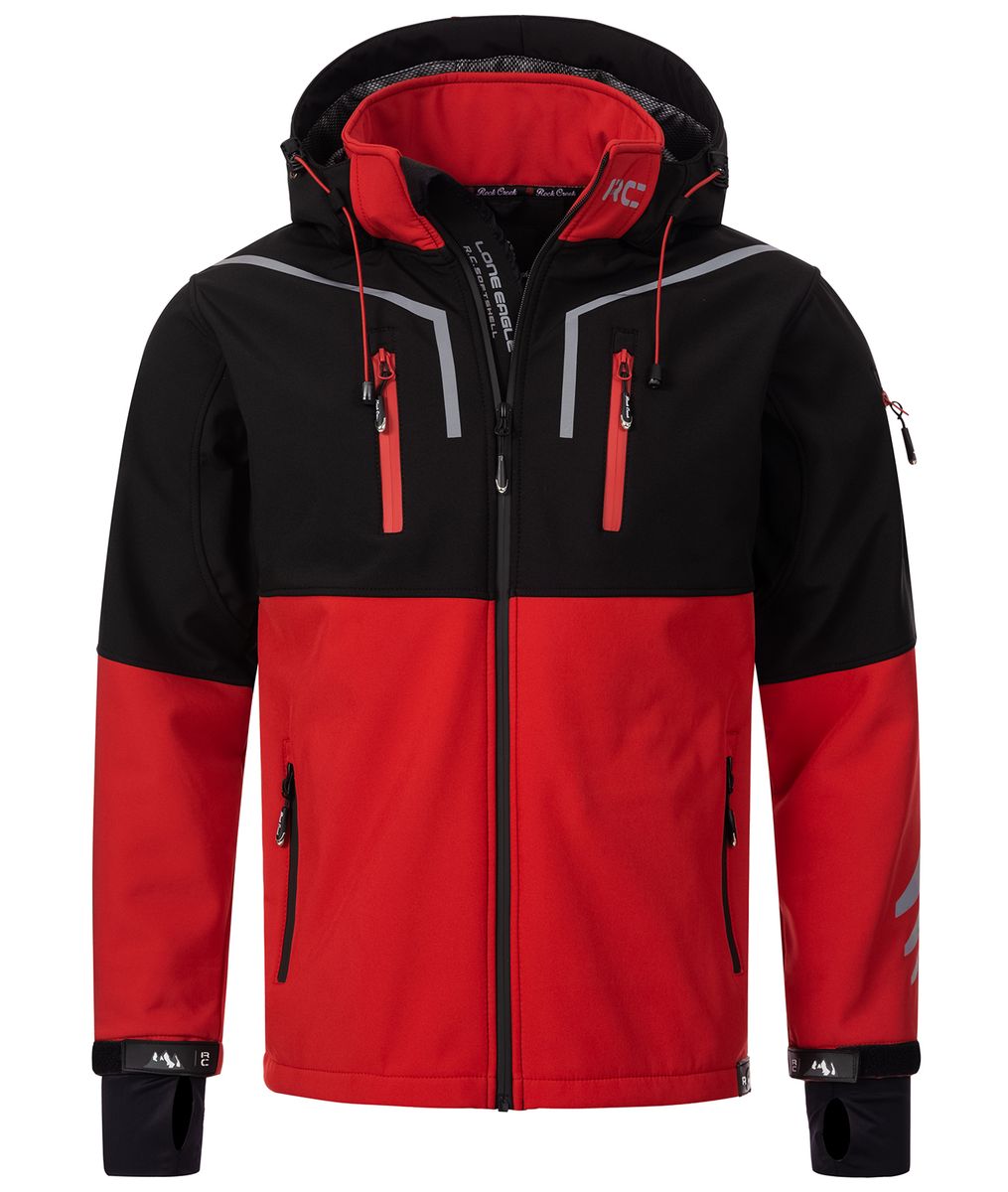 Farbblock Softshell Outdoor Jacke