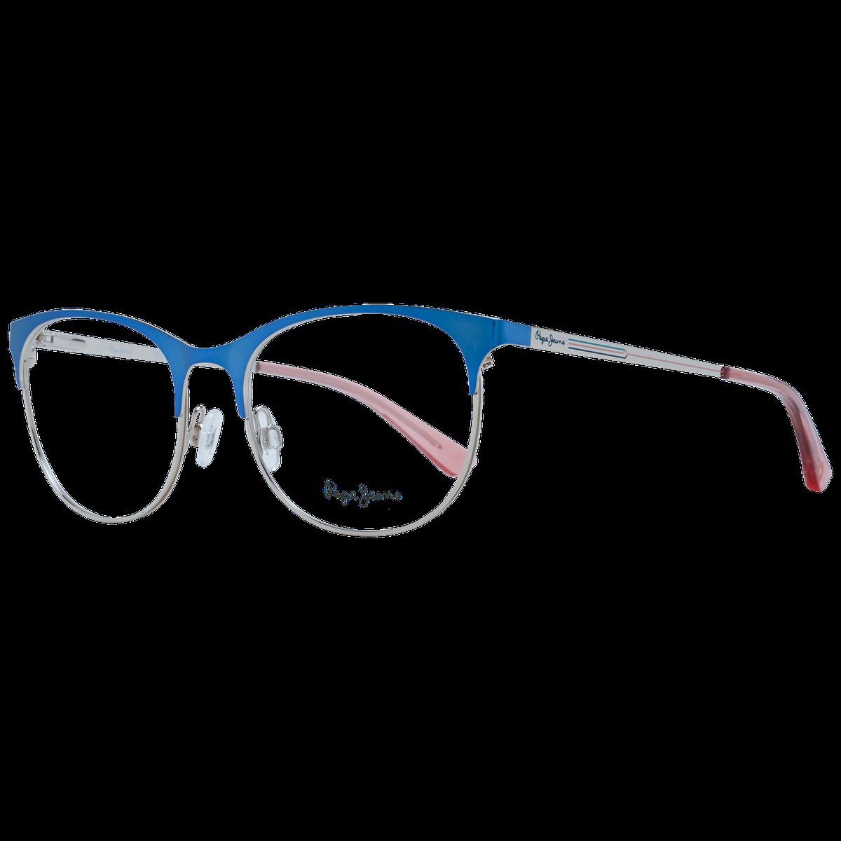 Blaue runde Metallbrille mit Vollrand