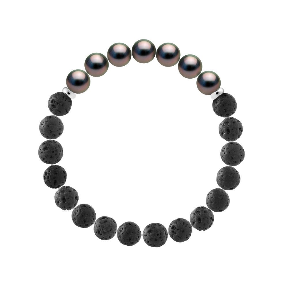 Armband mit Perlen und Lavastein