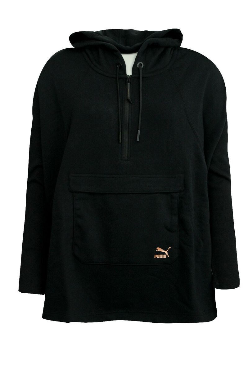 Cape-Kapuzenpullover mit Halb-Reißverschluss