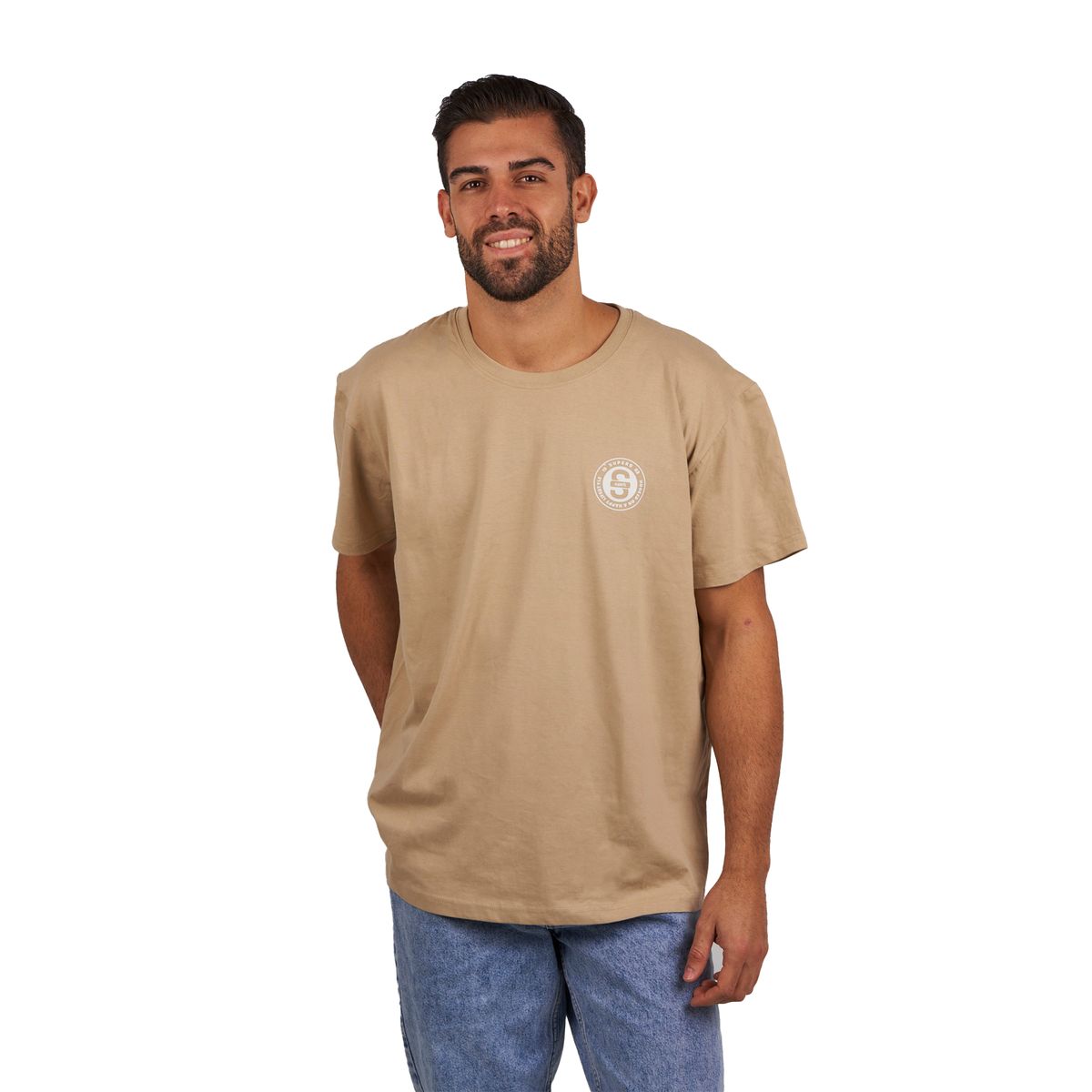 Herren Basic Rundhals-T-Shirt in Grün