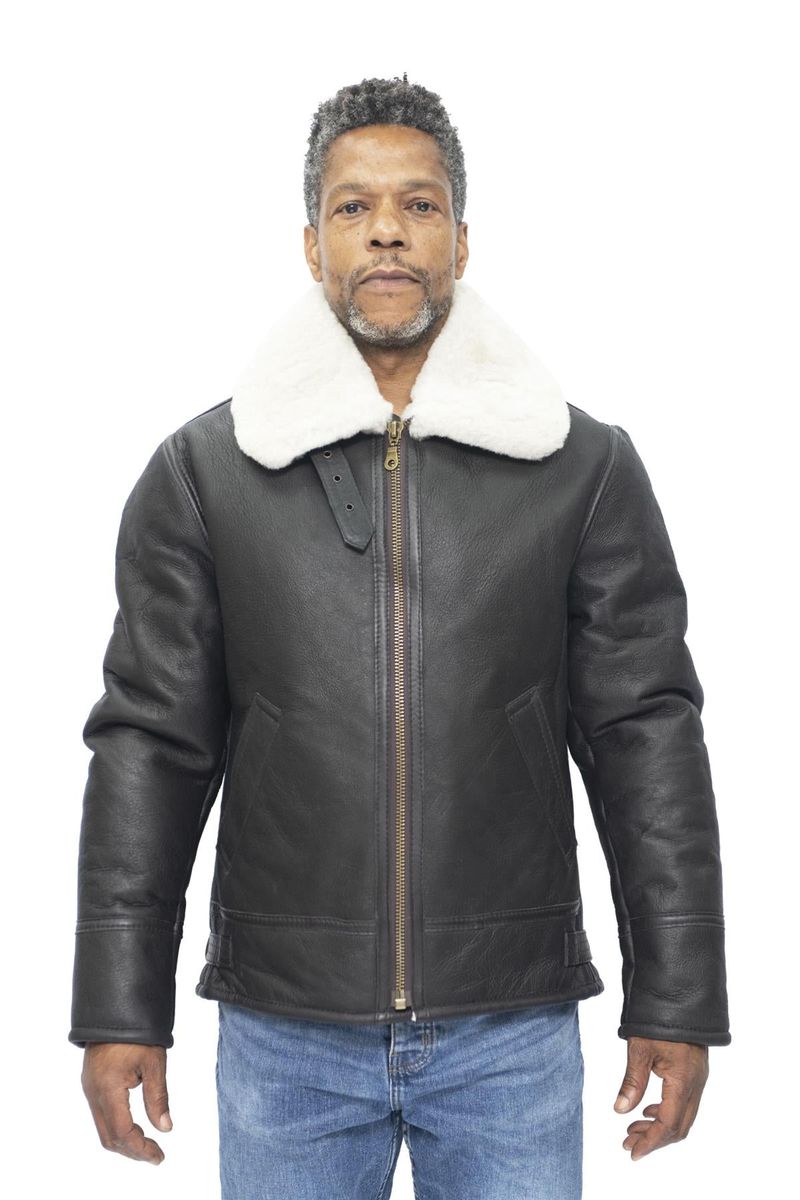 Herren Leder Fliegerjacke mit Shearling