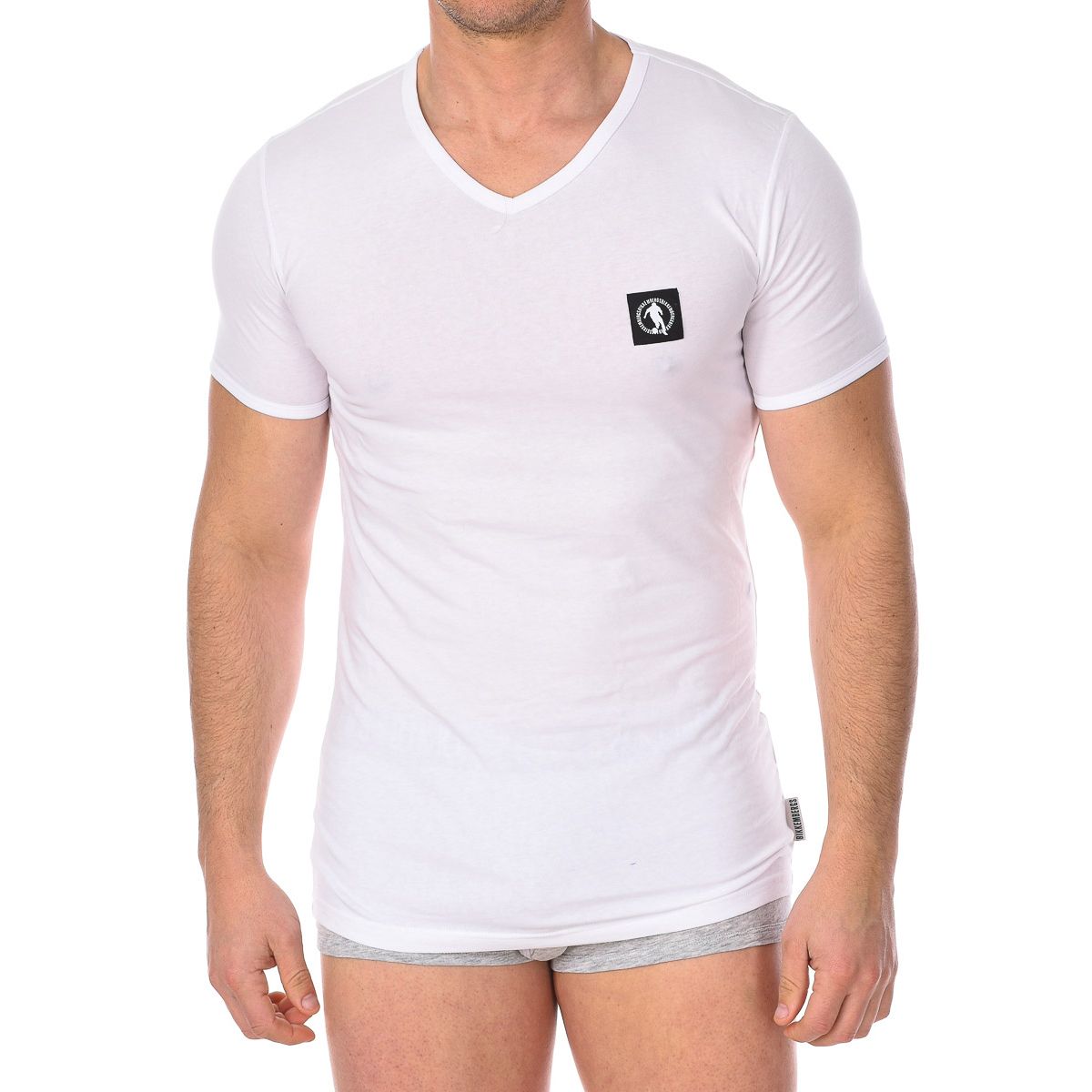 Klassisches V-Ausschnitt Baumwoll T-Shirt