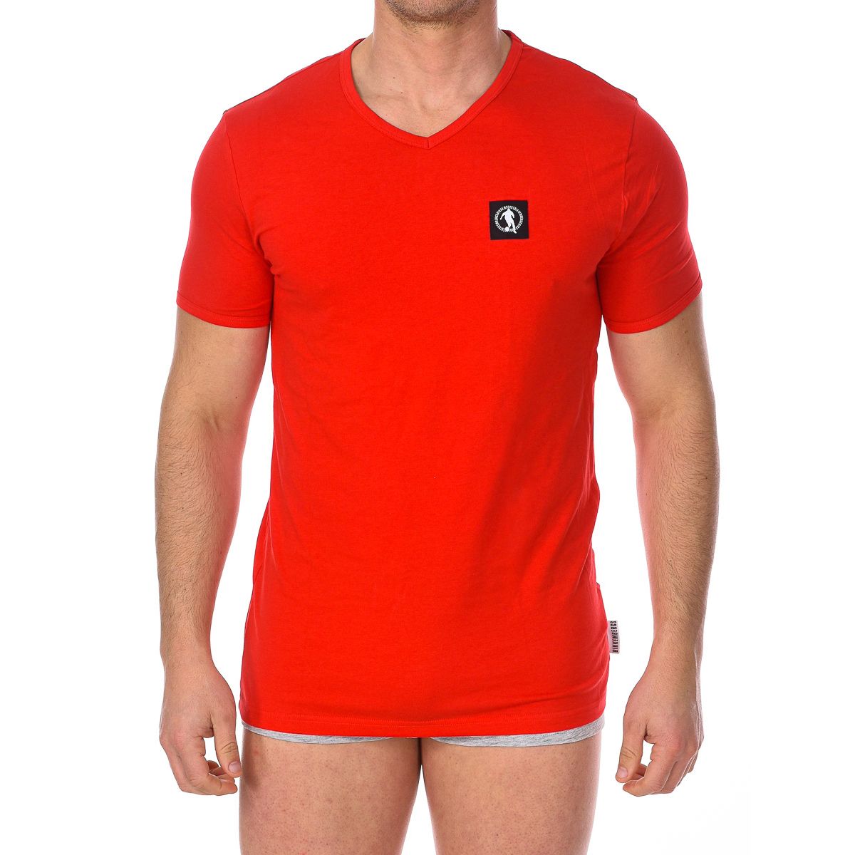 Klassisches V-Ausschnitt Baumwoll T-Shirt