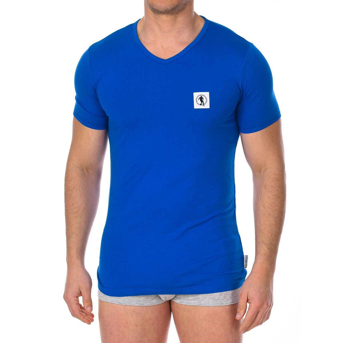 Klassisches V-Ausschnitt Baumwoll T-Shirt