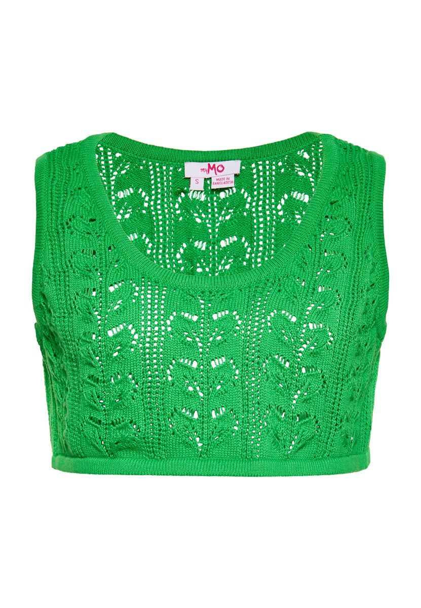 Ärmelloses Crop-Top in Grün