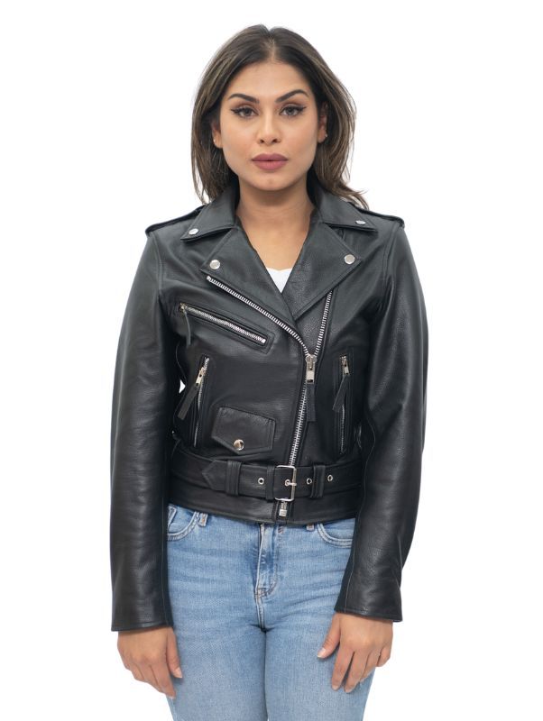 Moderne Bikerjacke aus Leder