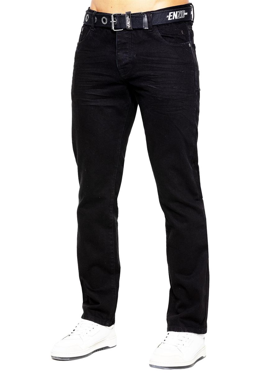 Herren Straight Fit Jeans Schwarz