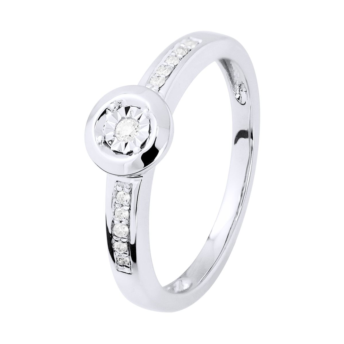 Diamant Solitärring mit Illusion-Fassung