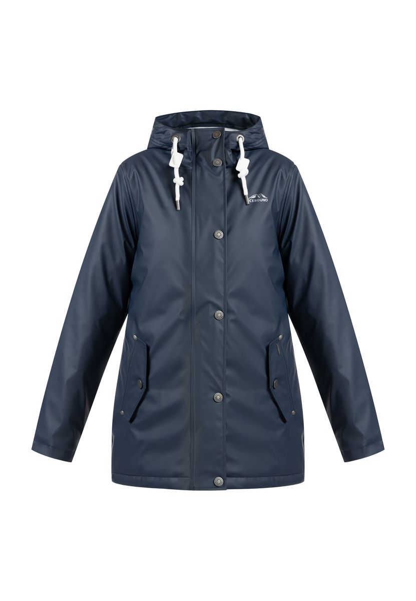 Wattierter Regenparka mit Kapuze