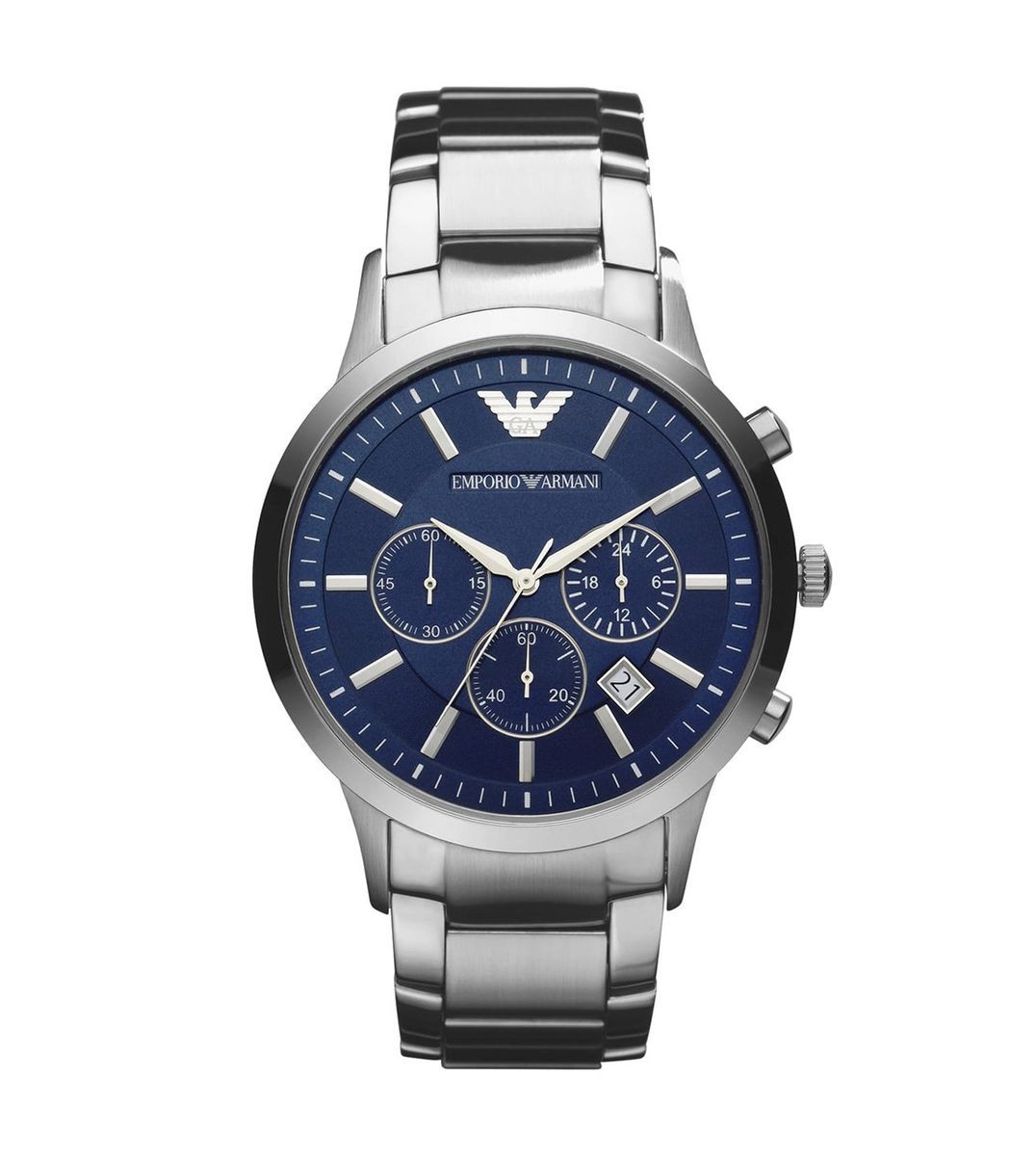 Herrenuhr Blaues Zifferblatt Edelstahl