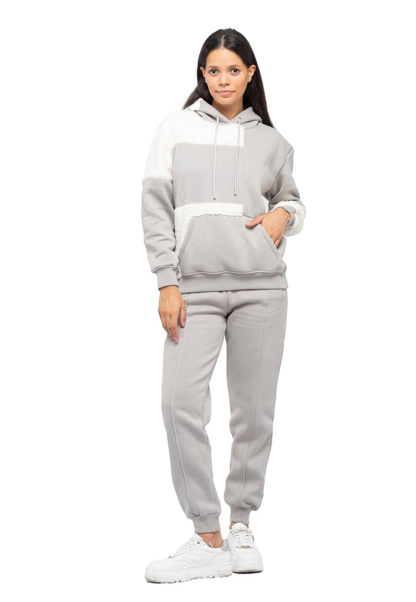 Zweifarbiger Fleece-Pullover Trainingsanzug