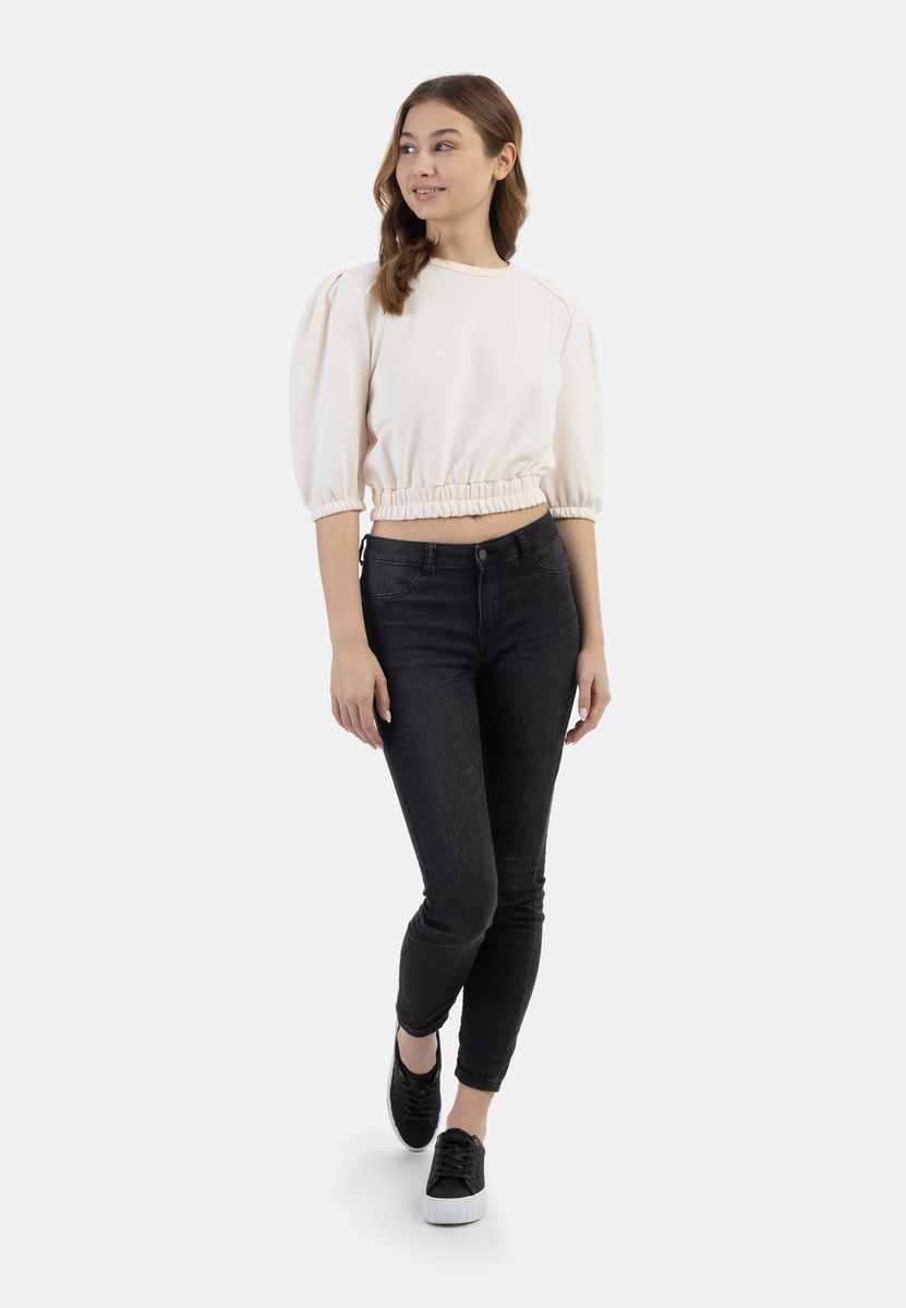 Romantischer Sweatpullover mit Puffärmeln