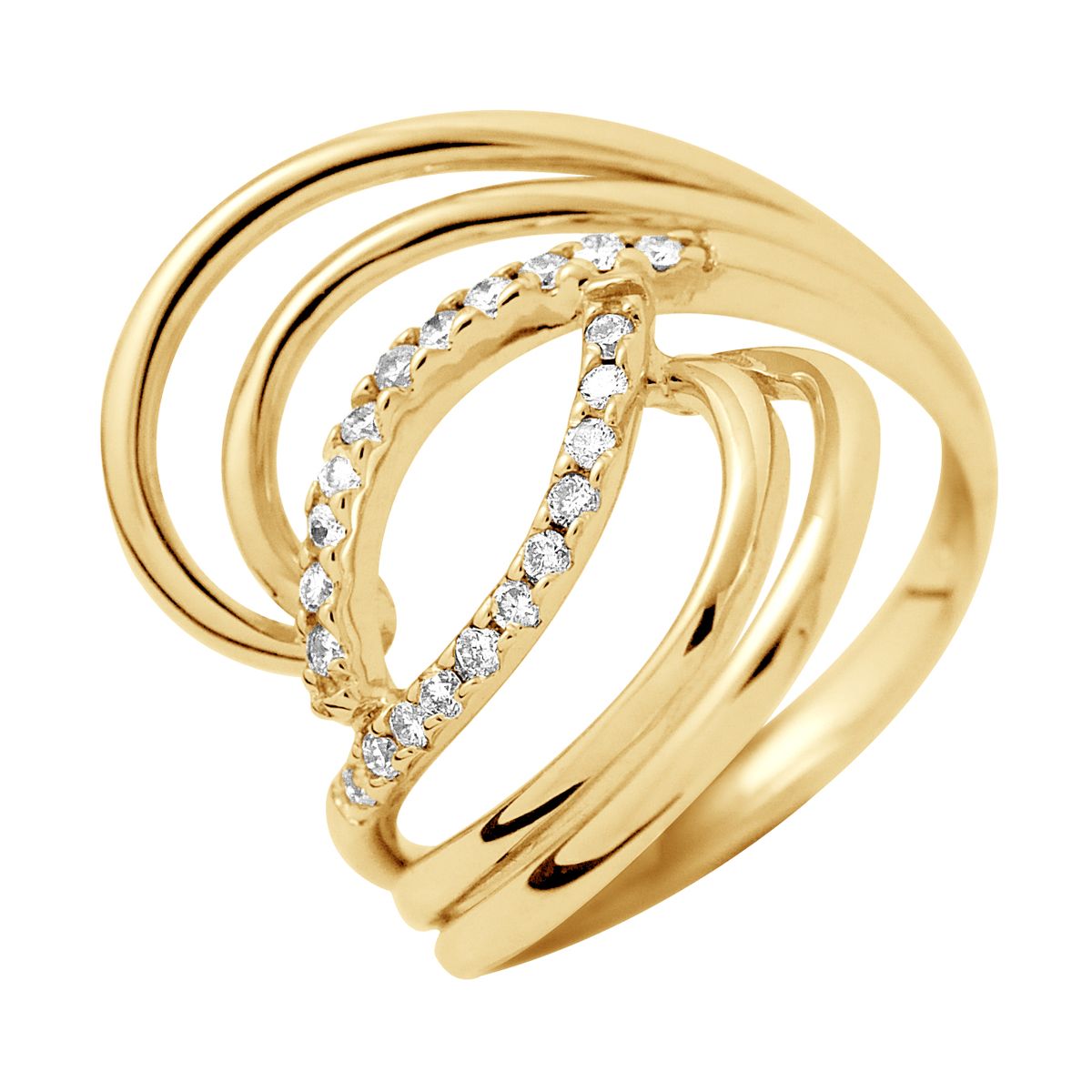 Eleganter Goldring mit Diamantakzenten