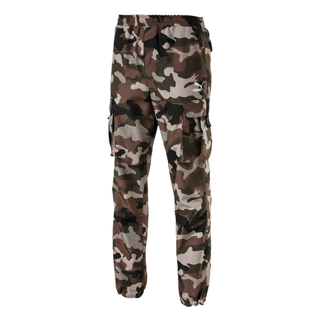 Cargohose mit Camouflage-Print, lockere Passform