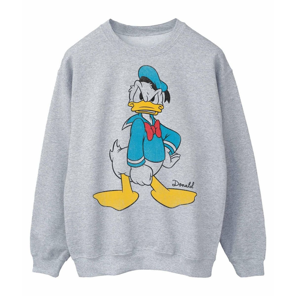 Disney Herren Angry Donald Duck Sweatshirt (Sport grau)
