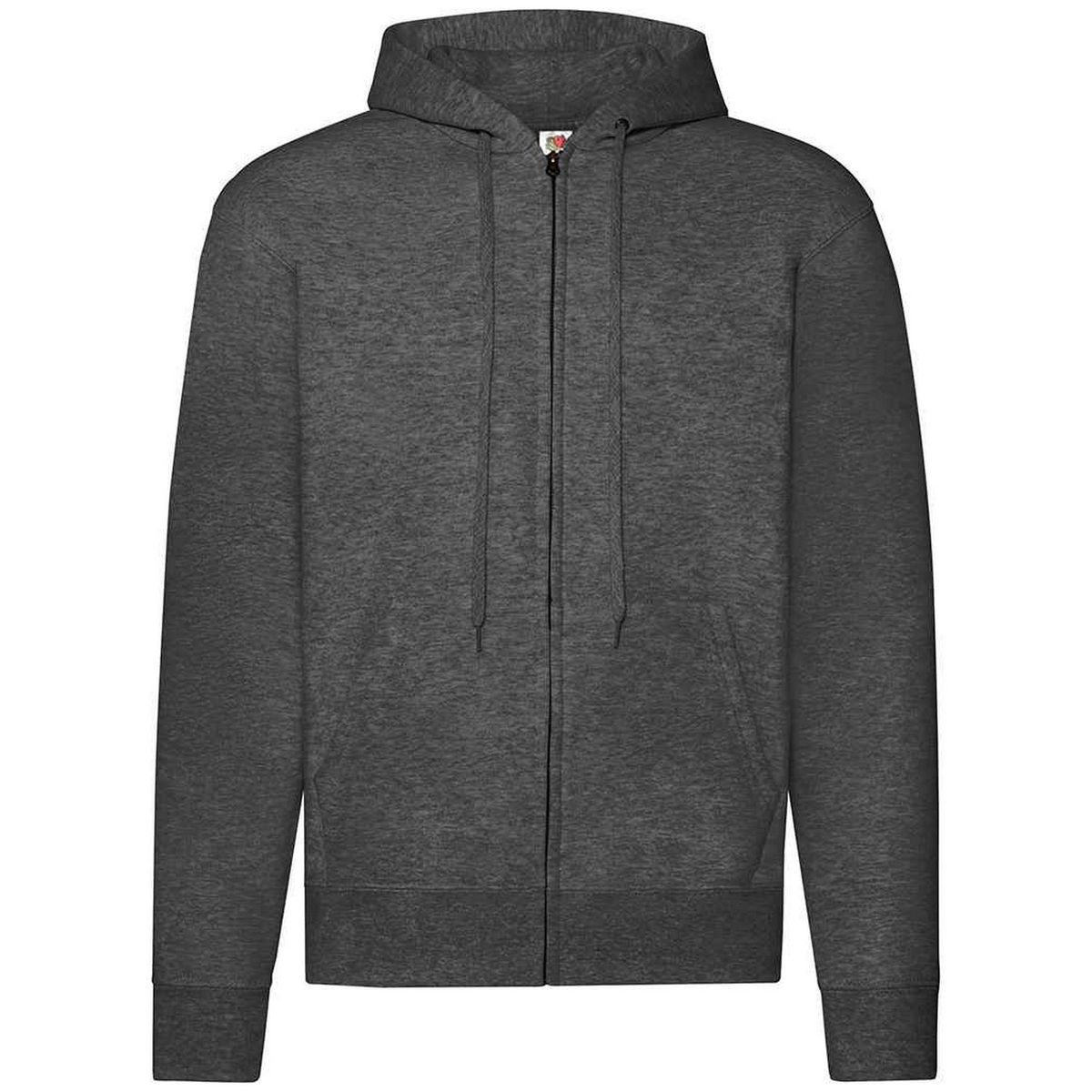 Graumelierter Kapuzenpullover mit Reißverschluss