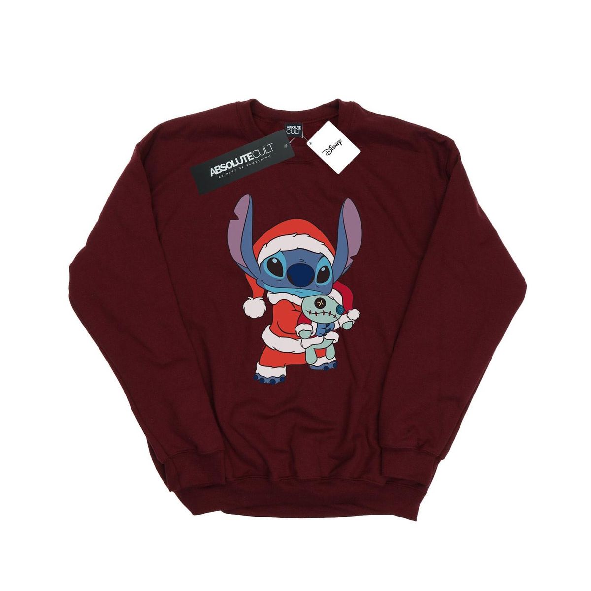 Stitch Weihnachts-Sweatshirt bordeauxroter Rundhals