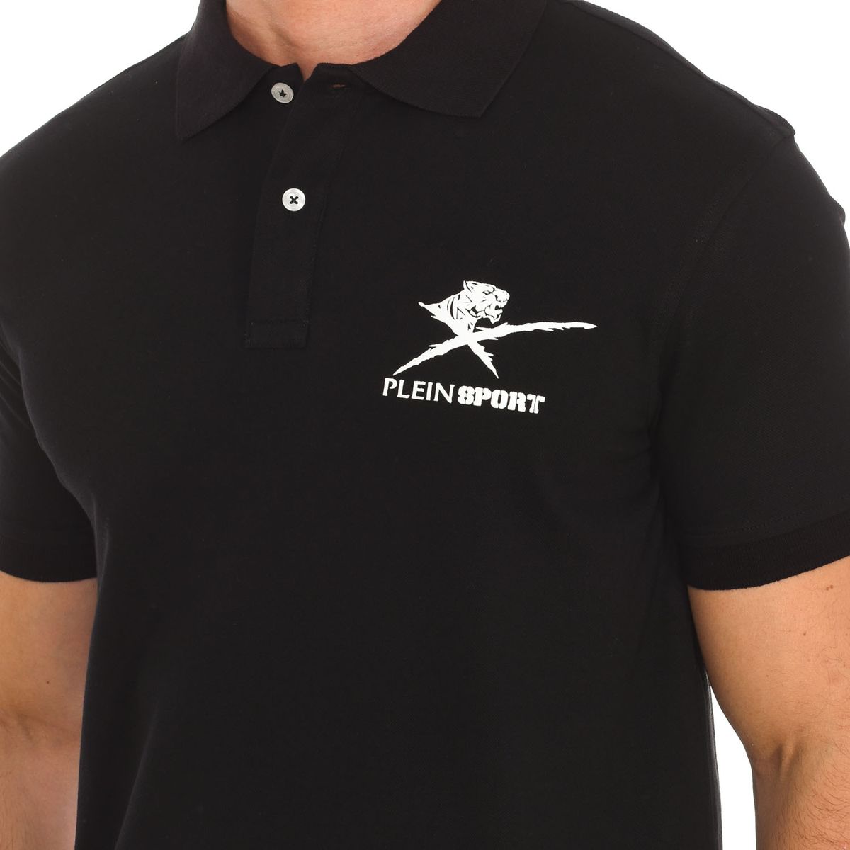 Kurzarm-Poloshirt mit grafischem Brust-Print