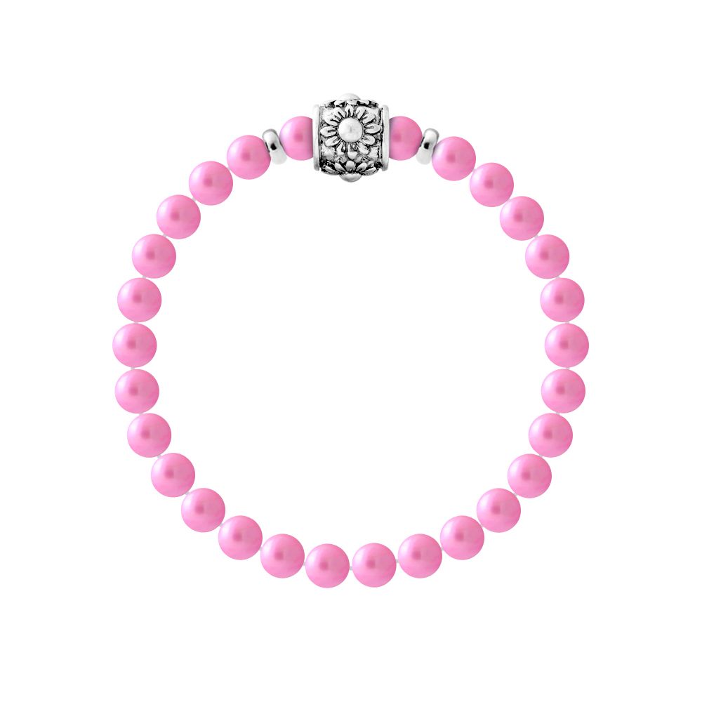 Rosa Perlenarmband aus Sterlingsilber