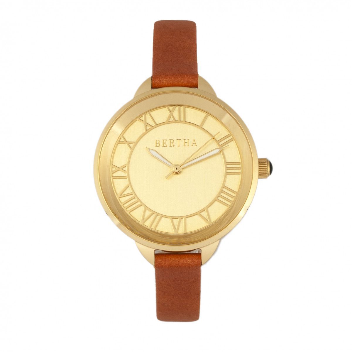 Elegante Goldfarbene Römische Ziffern Uhr
