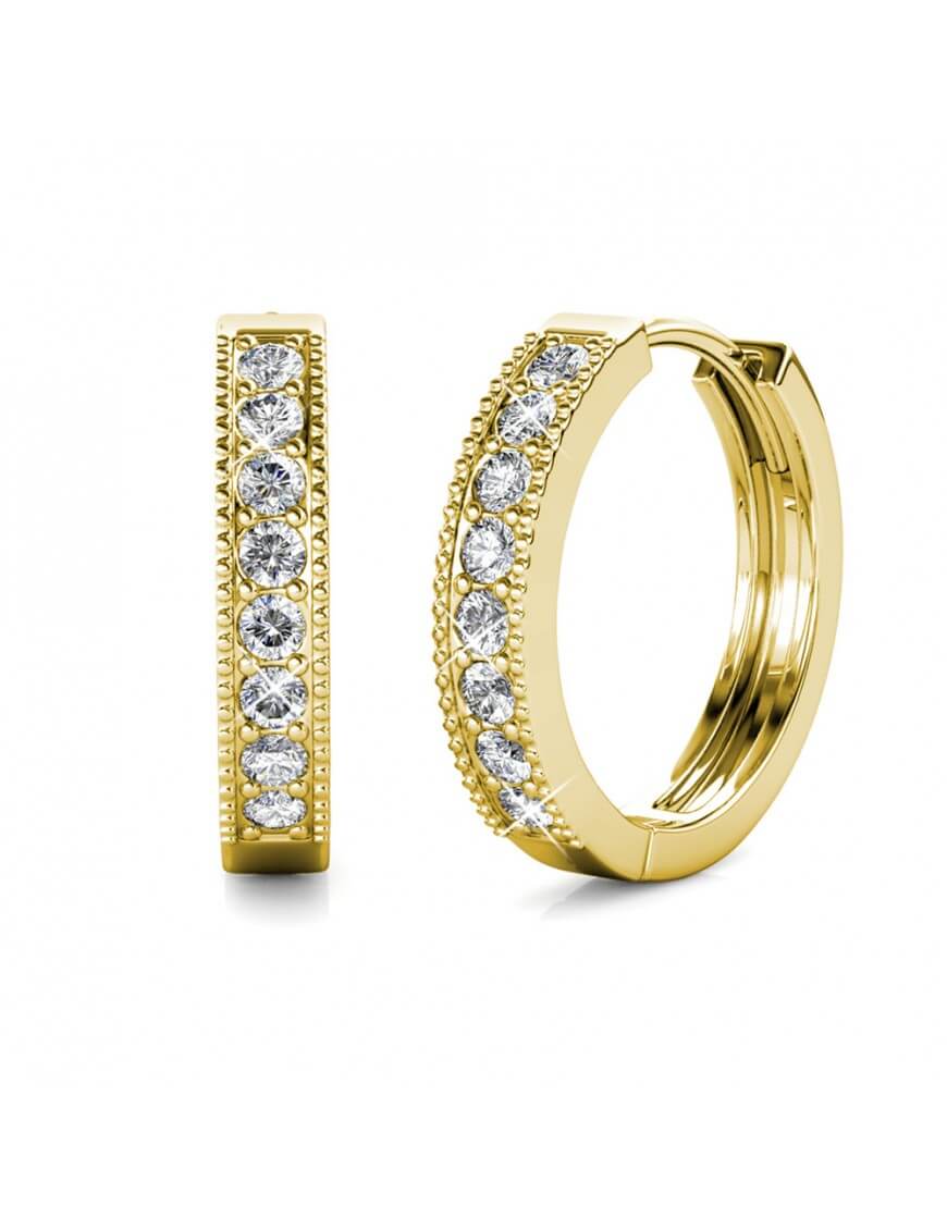 Kristall-Pavé Gold Creolen