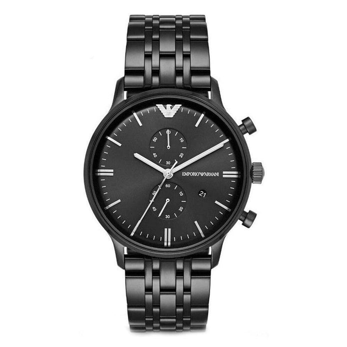 Herren-Chronographenuhr mit schwarzem Zifferblatt