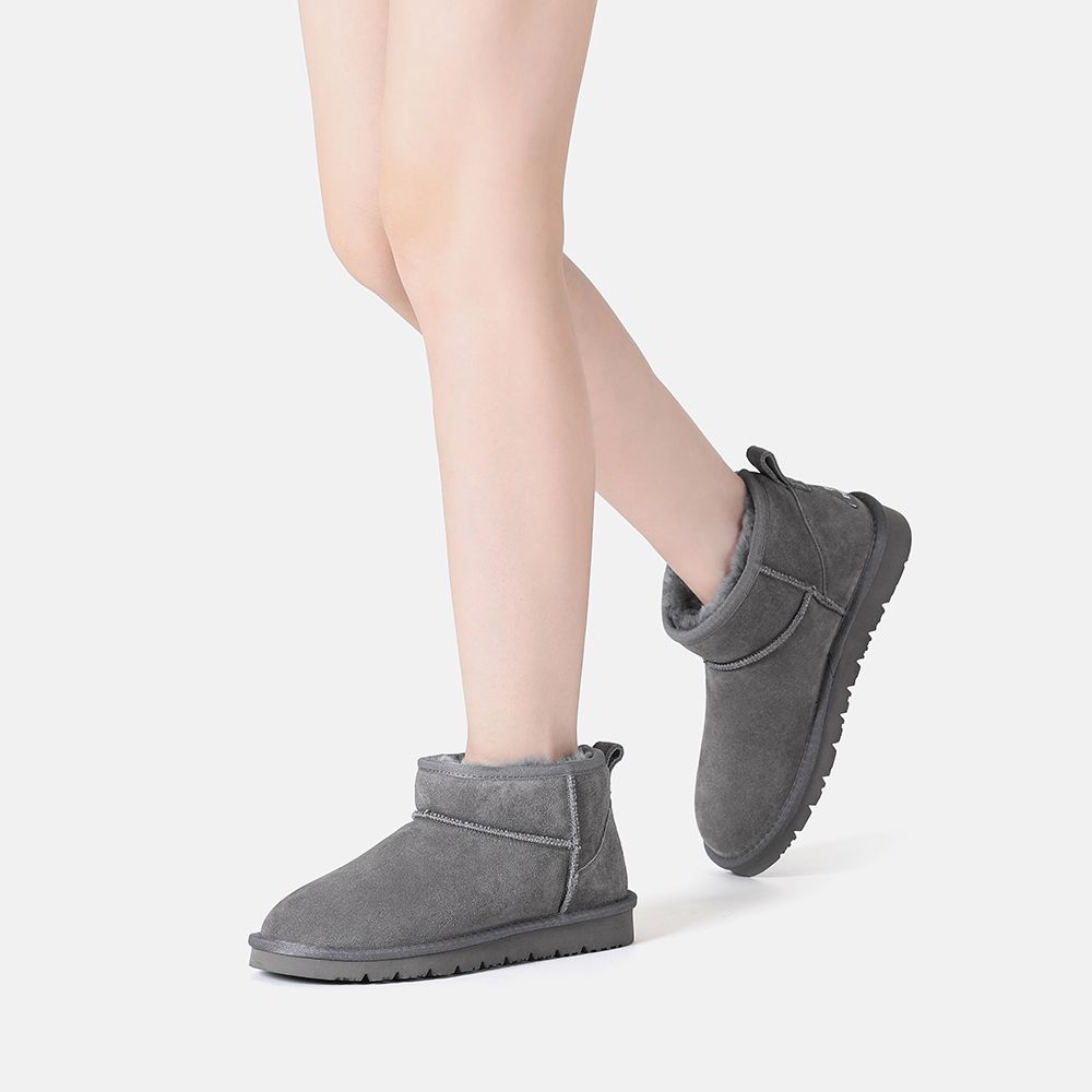Ultra Mini Wildleder-Lammfell-Stiefel