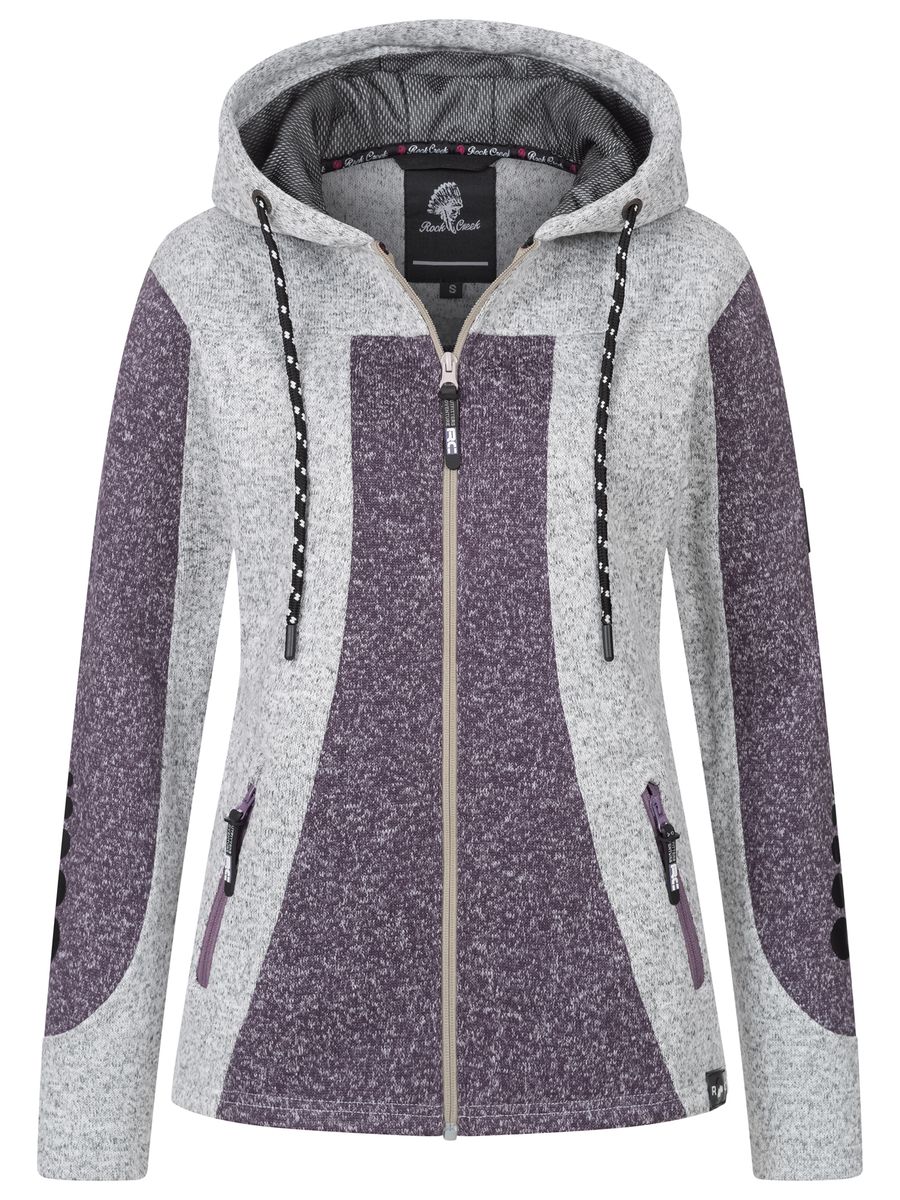 Sportliche Melange-Outdoor-Fleecejacke