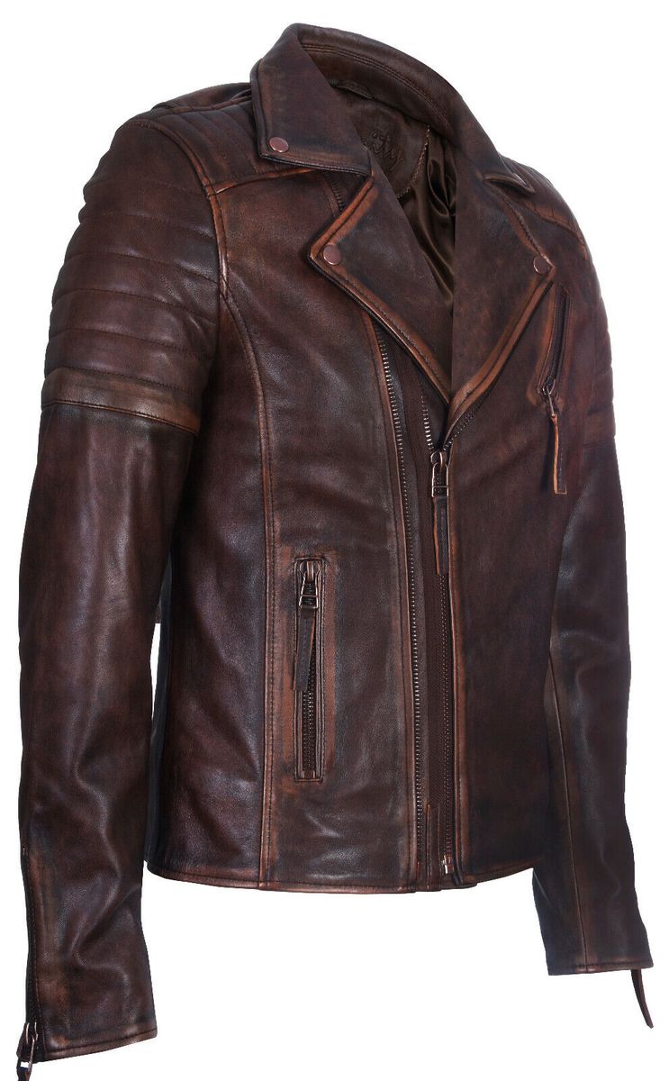 Leder-Bikerjacke im Brando-Stil