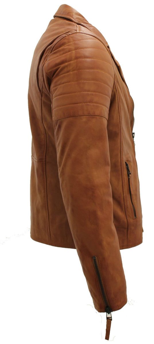 Leder-Bikerjacke im Brando-Stil