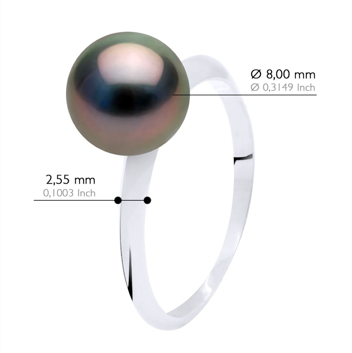 Minimalistischer Ring mit Tahiti-Perle