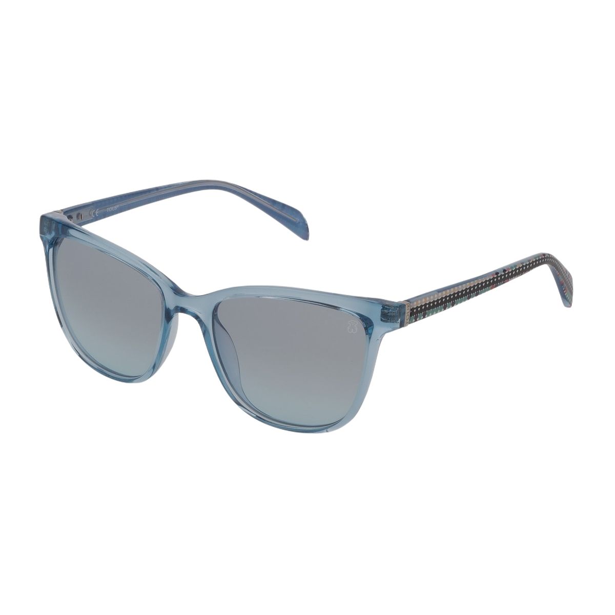 Cat-Eye Sonnenbrille mit Musterbügeln