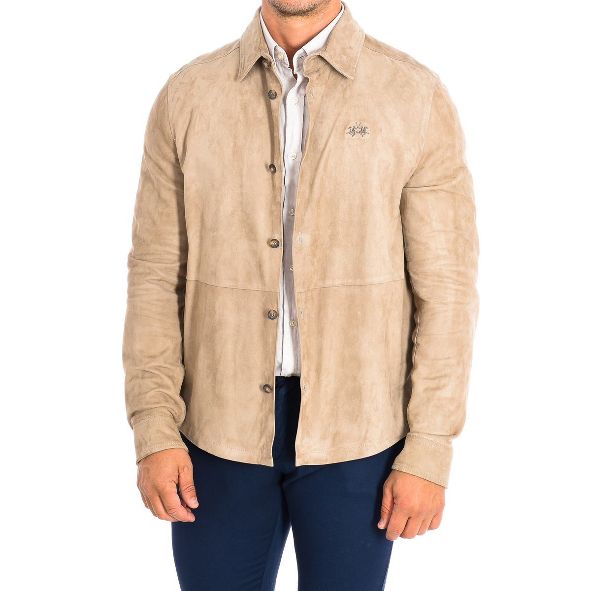Wildlederhemdjacke mit Knopfverschluss