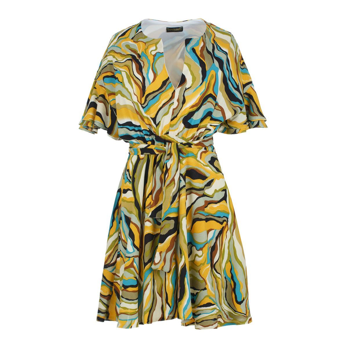 Safari-Muster Midi-Wickelkleid
